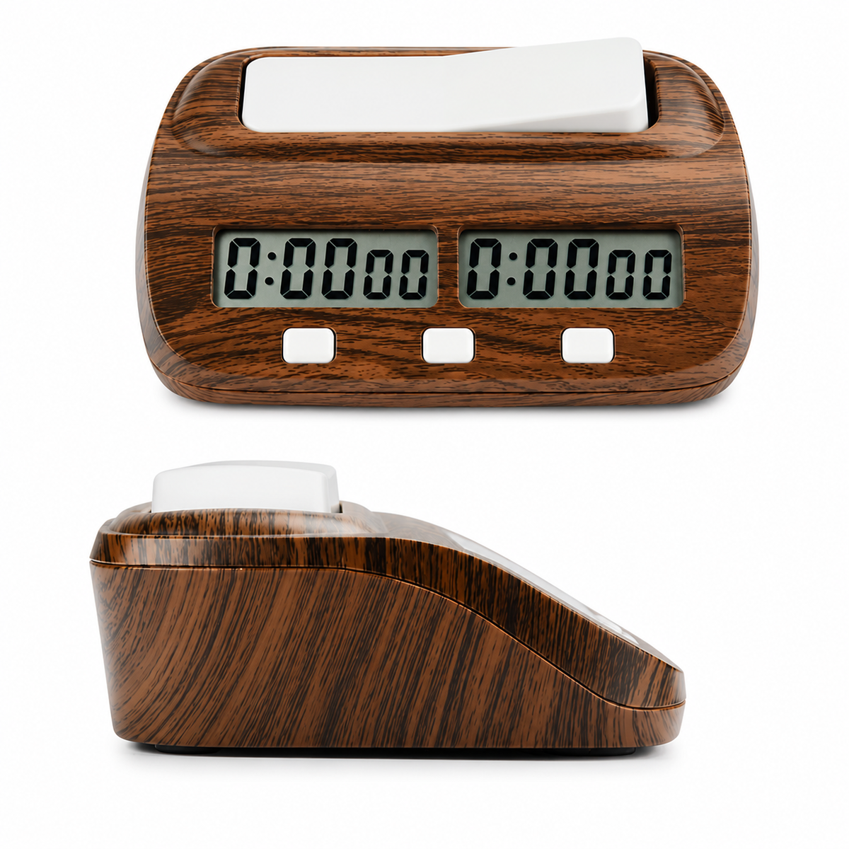 Pendule d'échecs numérique effet bois