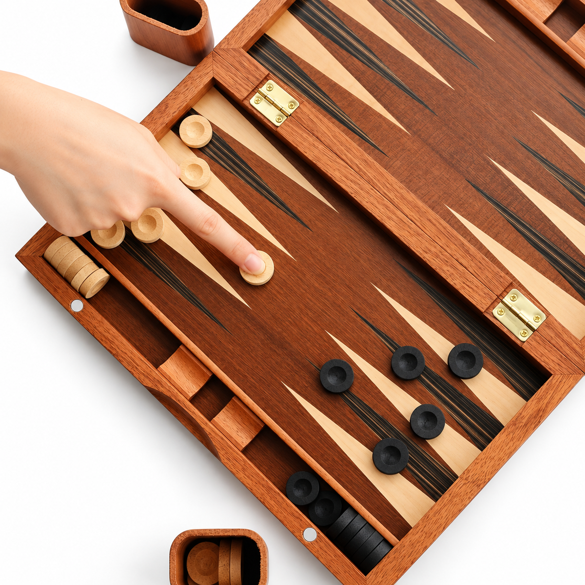 Backgammon pliable en bois massif Athènes — vue 5