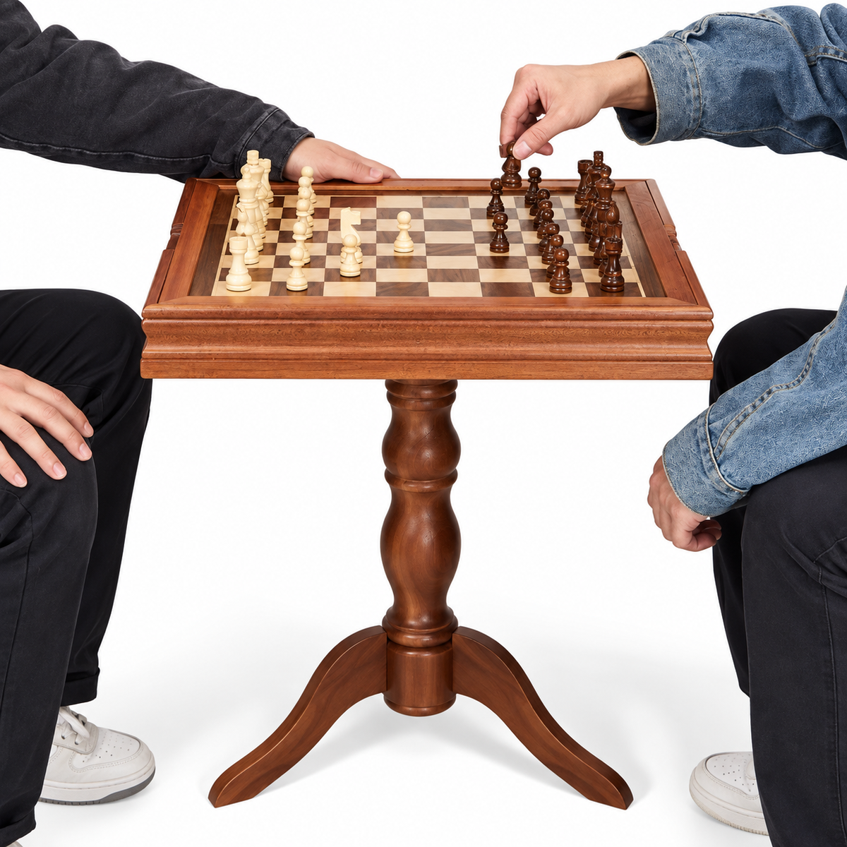 Table d'échecs 3-en-1 en bois Istanbul — vue 3