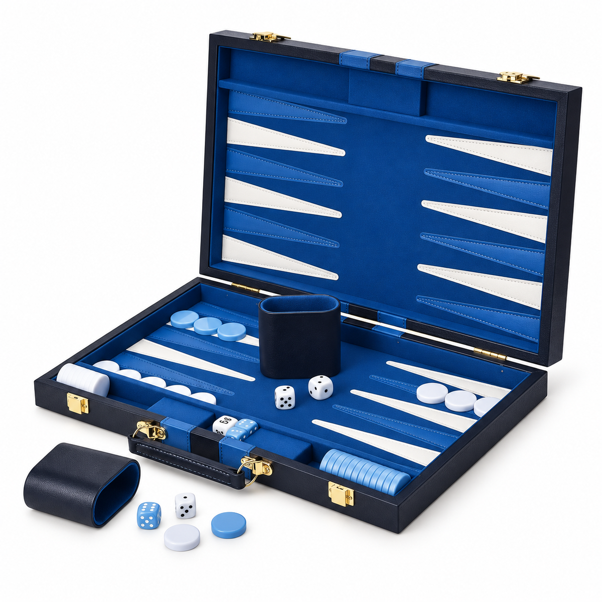 Backgammon mallette en cuir PU Marrakech